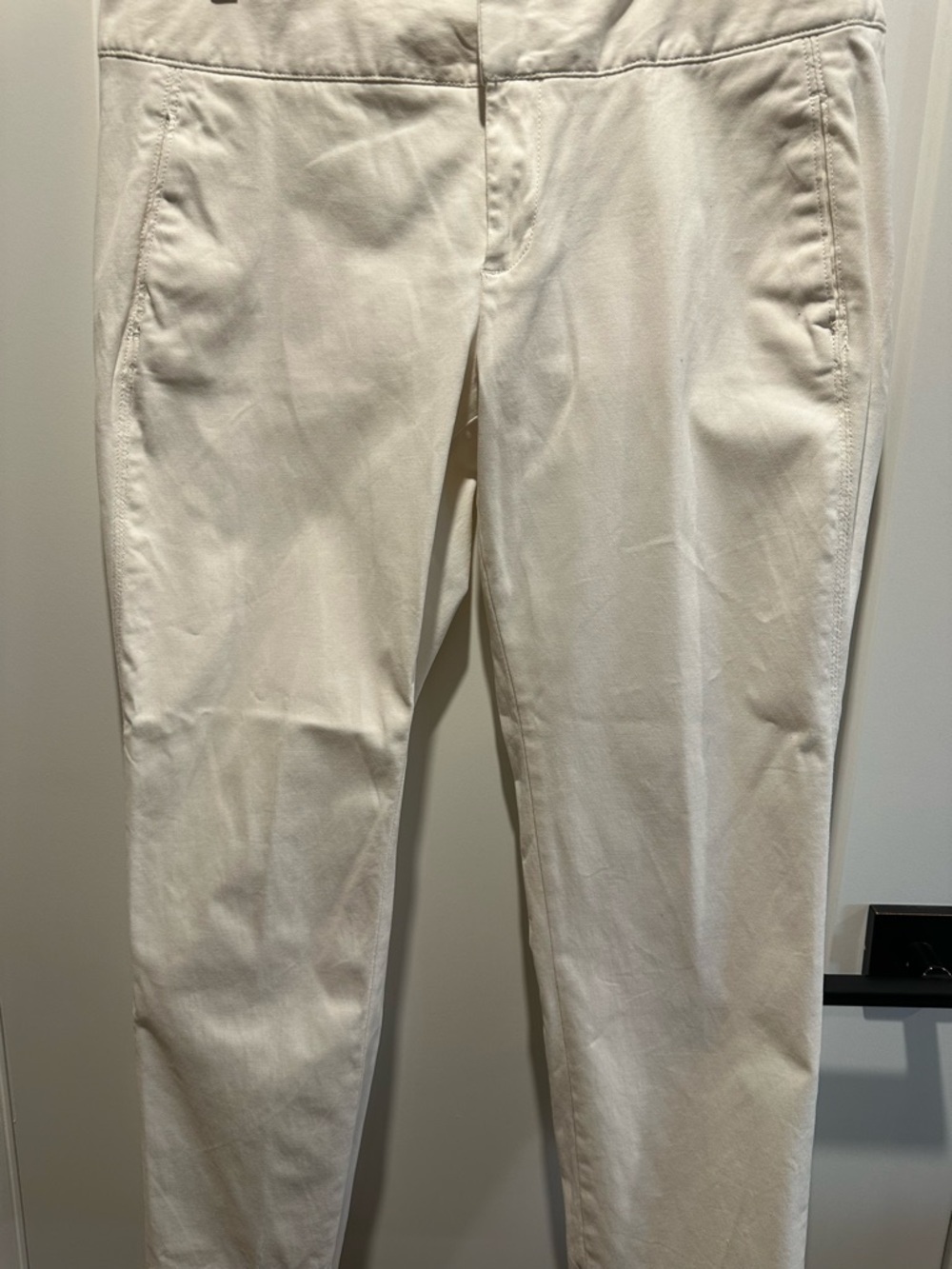 Lord & Taylor Cream Straight Leg Trousers
